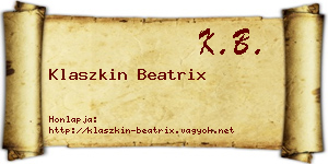 Klaszkin Beatrix névjegykártya