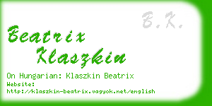 beatrix klaszkin business card